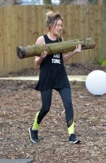 CHARLOTTE CROSBY Working Out at a Park in Sunderland 02/24/2017