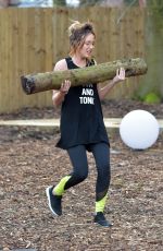 CHARLOTTE CROSBY Working Out at a Park in Sunderland 02/24/2017