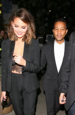 CHRISSY TEIGEN Arrives at Giorgio Baldi in Santa Monica 02/14/2017