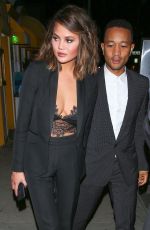 CHRISSY TEIGEN Arrives at Giorgio Baldi in Santa Monica 02/14/2017