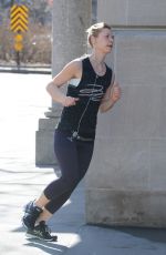 CLAIRE DANES Out Jogging in New York 02/27/2017