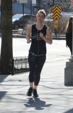 CLAIRE DANES Out Jogging in New York 02/27/2017