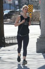 CLAIRE DANES Out Jogging in New York 02/27/2017