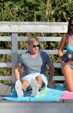 CLAUDIA ROMANI and Christopher Johns Kissing at a Beach in Miami 02/12/2017