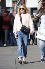 DAKOTA FANNING in Jeans Out in New York 02/23/2017