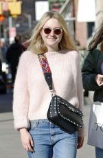 DAKOTA FANNING in Jeans Out in New York 02/23/2017