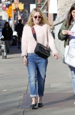 DAKOTA FANNING in Jeans Out in New York 02/23/2017