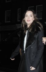 DAKOTA JOHNSON Arrives at Her Hotel in London 02/08/2017