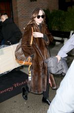 DAKOTA JOHSNON Leaves Her Hotel in New York 01/31/2017