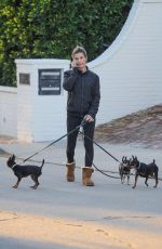 ELISABETTA CANALIS Walks Her Dogs Out in Beverly Hills 02/27/2017