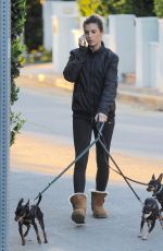 ELISABETTA CANALIS Walks Her Dogs Out in Beverly Hills 02/27/2017