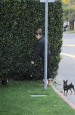 ELISABETTA CANALIS Walks Her Dogs Out in Beverly Hills 02/27/2017