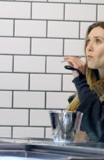 ELIZABETH OLSEN Eating Ice Cream at McConnell