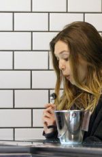 ELIZABETH OLSEN Eating Ice Cream at McConnell