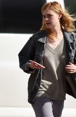 ELLE FANNING in Bikini on the Set of 