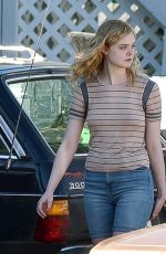 ELLE FANNING in Bikini on the Set of 