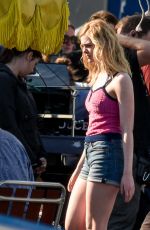 ELLE FANNING in Bikini on the Set of 