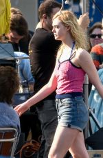 ELLE FANNING in Bikini on the Set of 
