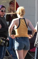 ELLE FANNING in Bikini on the Set of 