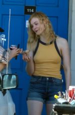 ELLE FANNING in Bikini on the Set of 