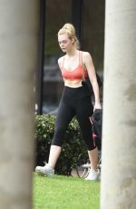 ELLE FANNING in Tank Top at a Gym in Studio City 02/03/2017