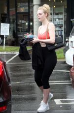 ELLE FANNING in Tank Top at a Gym in Studio City 02/03/2017