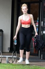 ELLE FANNING in Tank Top at a Gym in Studio City 02/03/2017