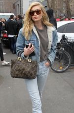ELSA HOSK Arrives at Max Mara Fashion Show in Milan 02/23/2017
