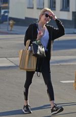EMMA ROBERTS and LEA MICHELE at Bouchon in Beverly Hills 01/31/2017