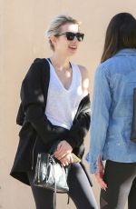 EMMA ROBERTS and LEA MICHELE at Bouchon in Beverly Hills 01/31/2017