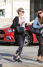 EMMA ROBERTS and LEA MICHELE at Bouchon in Beverly Hills 01/31/2017