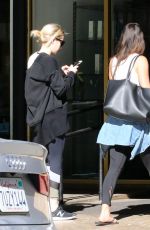 EMMA ROBERTS and LEA MICHELE at Bouchon in Beverly Hills 01/31/2017