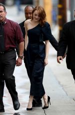 EMMA STONE Arrives at Jimmy Kimmel Live Studios in Hollywood 02/06/2017