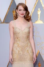 EMMA STONE at 89th Annual Academy Awards in Hollywood 02/26/2017