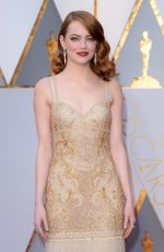 EMMA STONE at 89th Annual Academy Awards in Hollywood 02/26/2017