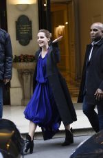 EMMA WATSON Leaves Her Hotel in Paris 02/20/2017