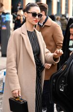 EMMY ROSSUM Leaves Carolina Herrera Fashion Show in New York 02/13/2017