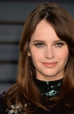 FELICITY JONES at 2017 Vanity Fair Oscar Party in Beverly Hills 02/26/2017
