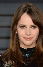 FELICITY JONES at 2017 Vanity Fair Oscar Party in Beverly Hills 02/26/2017