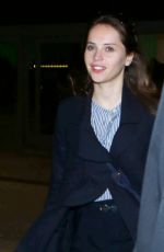 FELICITY JONES at LAX AIrport in Los Angeles 02/23/2017