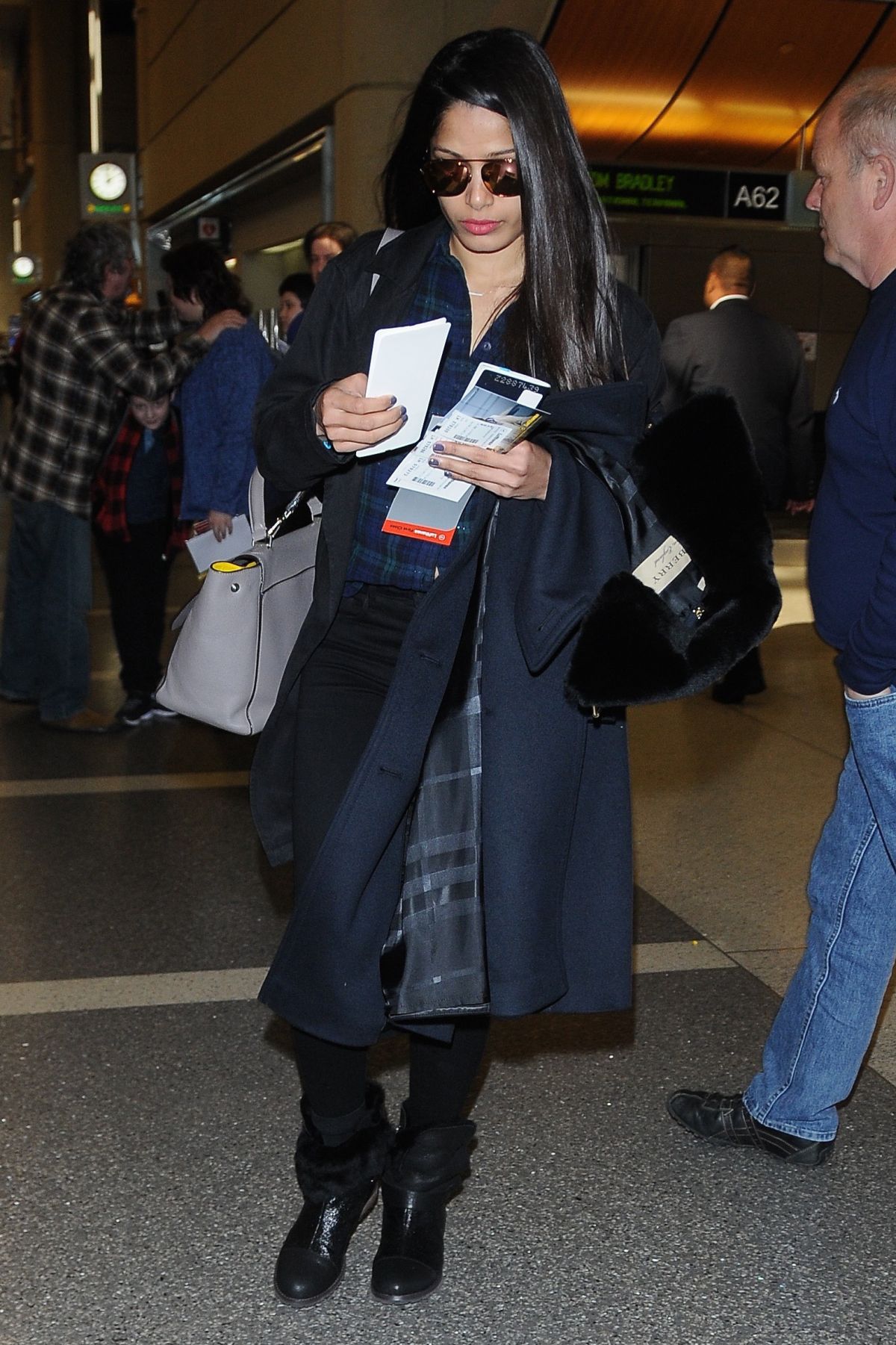 FREIDA PINTO at LAX Airport in Los Angeles 02/04/2017 – HawtCelebs