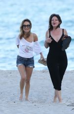 GIADA DE LAURENTIIS in Denim Shorts at a Beach in Miami 02/25/2017
