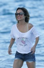 GIADA DE LAURENTIIS in Denim Shorts at a Beach in Miami 02/25/2017