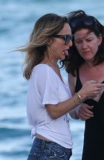 GIADA DE LAURENTIIS in Denim Shorts at a Beach in Miami 02/25/2017
