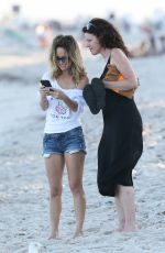 GIADA DE LAURENTIIS in Denim Shorts at a Beach in Miami 02/25/2017