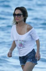 GIADA DE LAURENTIIS in Denim Shorts at a Beach in Miami 02/25/2017