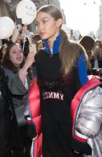 GIGI HADID Arrives at Tommy Hilfiger Store in London 02/18/2017