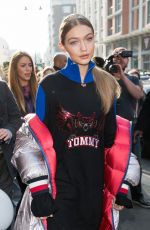 GIGI HADID Arrives at Tommy Hilfiger Store in London 02/18/2017