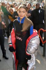 GIGI HADID Arrives at Tommy Hilfiger Store in London 02/18/2017