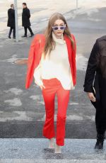 GIGI HADID Arrives at Versace Fashion Show 02/24/2017